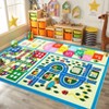 Machine Washable Kids Play Mat Cute Math Rug with Non-Slip Backing Educational Low Pile Floor Carpet for Children Nursery Playroom Toddler Room - 2 of 4