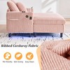 MOONMISS Corduroy Oversized Recliner Sofa with Deep Seat, 3 Pillows, Suitable for Living Room and Bedroom - 3 of 4