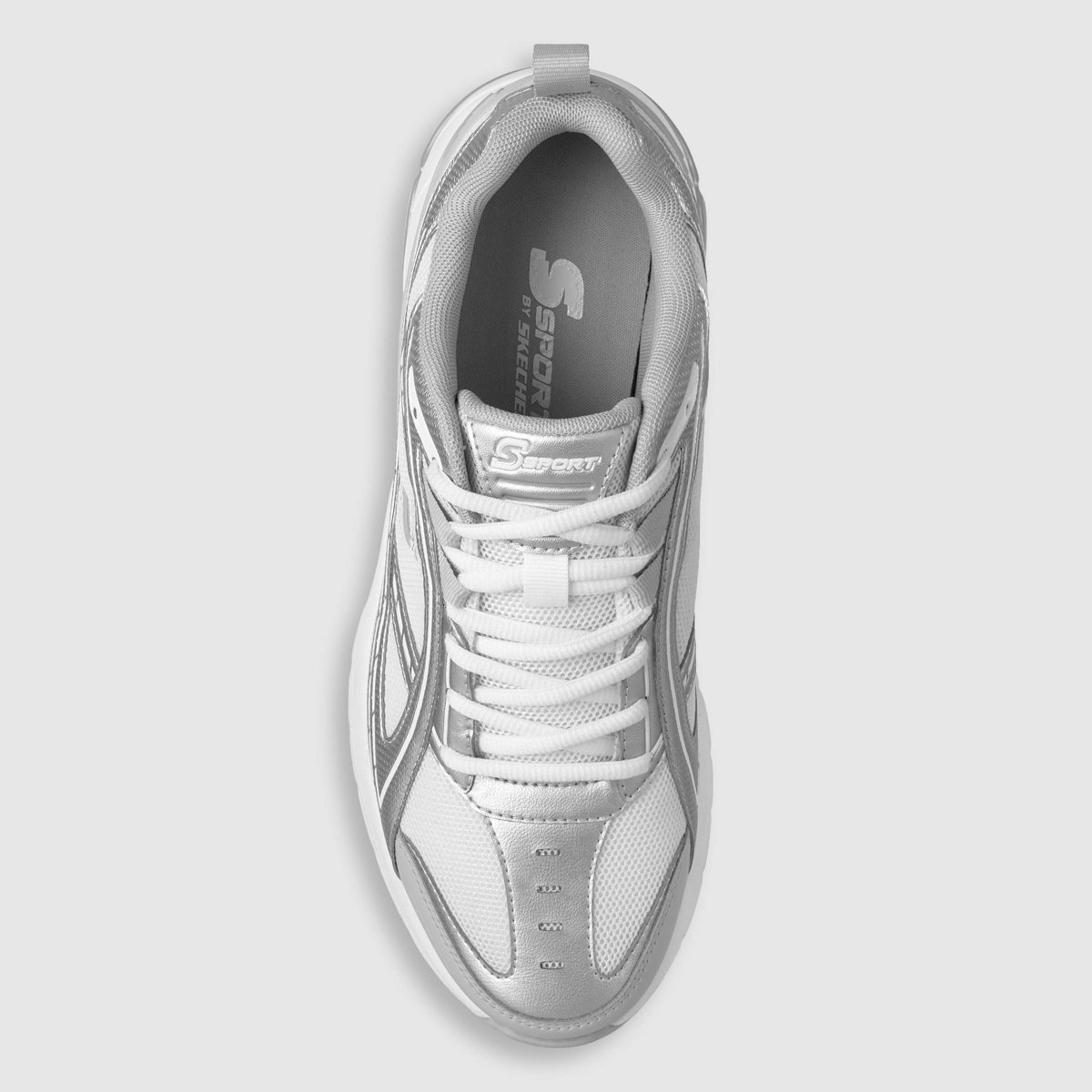 Мужские S SPORT BY SKECHERS Men's Stark Sneakers - Silver 11 — фото 4