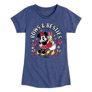 Girls' - Disney - Bows And Besties Fitted Short Sleeve Graphic T-Shirt - 1 of 4