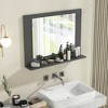 Tangkula Bathroom Mirror w/ Shelf 23.5" x 17.5" Rectangle Wood Frame Vanity Mirror - image 2 of 4