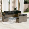 vidaXL 8 Piece Patio Sofa Set with Cushions Gray Poly Rattan - Without Table - 2 of 4