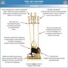 Achla Designs 4pc Oxfort Fireplace Tools Antique Brass Finish - 2 of 4