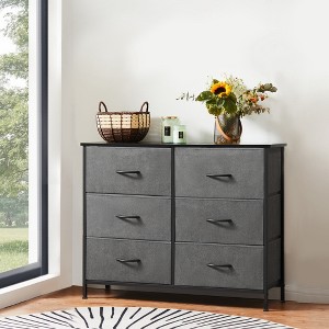 RISOKEYS Classic Wide Fabric Closet Dresser,with Storage Drawers, Chests Organizer,TV Stand with Metal Frame for Clothes,Living Room,Hallway - 1 of 4