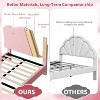 Upholstered Twin Bed Frame for Kids with Scallop Headboard,Velvet Twin Bed for Kids,Sturdy Platform Bed,No Box Spring Needed,Wooden Slats,Noise Free - 3 of 4