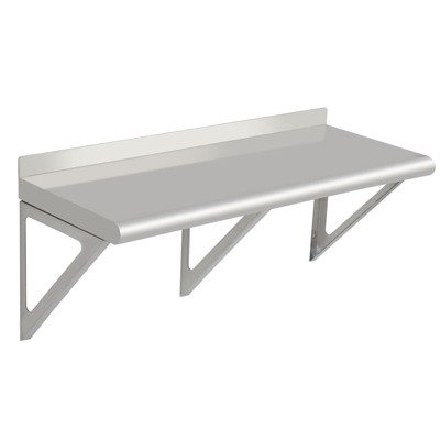 Stainless Steel Wall Rack NSF Commercial Wall Mounted Shelving Appliance and Equipment Metal Shelf with Backsplash and Two Brackets for Kitchen