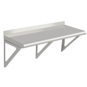 Stainless Steel Wall Rack NSF Commercial Wall Mounted Shelving Appliance and Equipment Metal Shelf with Backsplash and Two Brackets for Kitchen - 1 of 4