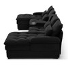 GDFStudio Arthur 130" Modern Linen Upholstered U-Chaise Sofa with Cup Holders and Storage - 4 of 4