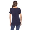 Women's Crisscross Neck Short Sleeve Top - White Mark - 3 of 4