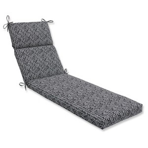 Outdoor/Indoor Herringbone Black Chaise Lounge Cushion - Pillow Perfect