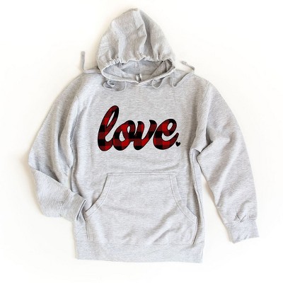 Simply Sage Market Women's Graphic Hoodie Buffalo Plaid Love