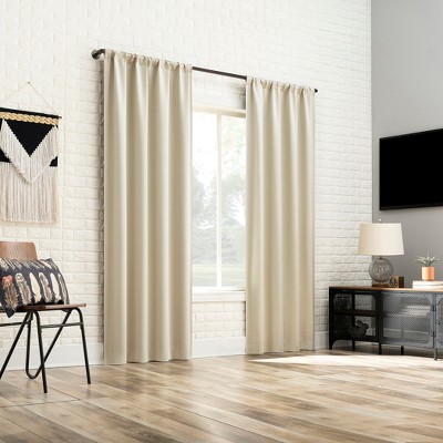 Cream Blackout Rod Pocket Curtain Panel 40" x 84"