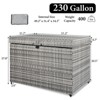 AZL1 Life Concept Utility Storage Bins 230 Gallon Wicker Deck Box Wheels Rattan Storage Bin for Patio Furniture Garden Tools, Grey, 51.2"*31.7"*37.8" - 3 of 3