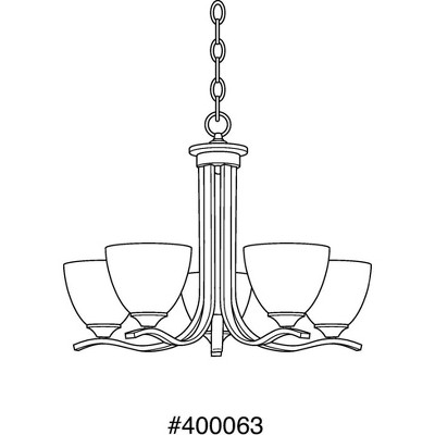 Laird Brushed Nickel 5-Light Chandelier with Glass Shades
