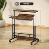 Adjustable Standing Desk with Power Outlets, Stand Up Desk with Tiltable Tabletop, Wheels, Shelf, for Home Office - 3 of 4