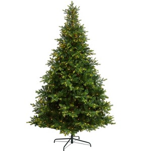Nearly Natural 9-ft North Carolina Spruce Artificial Christmas Tree with 750 Clear Lights and 1912 Bendable Branches - 1 of 4