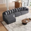 131.1 Inch Sectional Sofa Set with Left Chaise, Modular Design Curved L-Shaped Sofa with 10 Pillows, Chenille Fabric Sofa-Coolbibila - 2 of 4