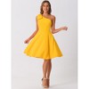 INSPIRE CHIC Women's Christmas Party Elegant Flared Bow One Shoulder Evening Cocktail Dresses - 4 of 4