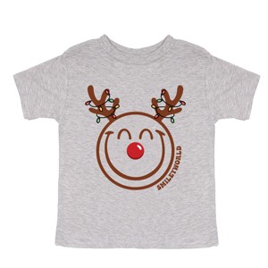 SmileyWorld Reindeer Lights - Youth Short Sleeve Graphic T-Shirt and Toddler Short Sleeve Graphic T-Shirt - 1 of 3