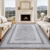 Indoor Modern Bordered Solid Color Area Rugs for Bedroom Living Room Easy Care Washable Soft Low Pile Non Slip Foldable Carpet - 2 of 4