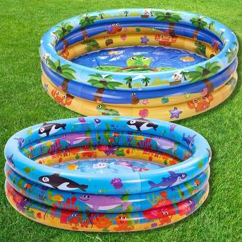 Syncfun 2 Pack 47'' Inflatable 3 Ring Swim Pool for Kids