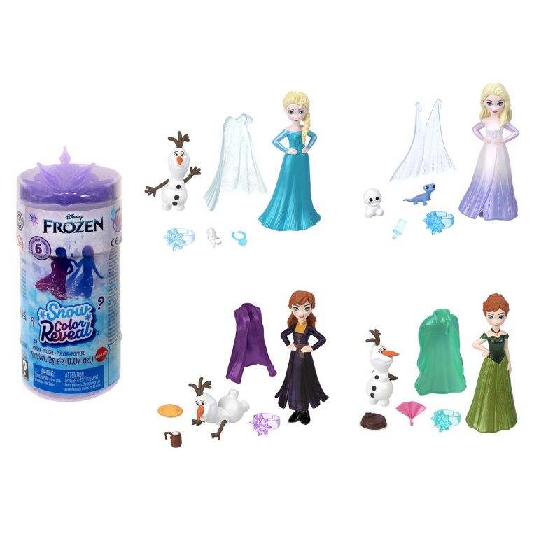 Disney Frozen Snow Color Reveal Small Dolls with 6 Surprises Including Figure and Accessories, 1 of 8