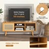 Tangkula Bamboo TV Stand for TVs up to 55” Media Console Table with 3-Level Adjustable Shelf Cable Management Holes - 4 of 4