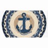 Earth Rugs Navy Anchor Decorative Printed Round Trivet 10" Rustic Coastal Accent - 2 of 3