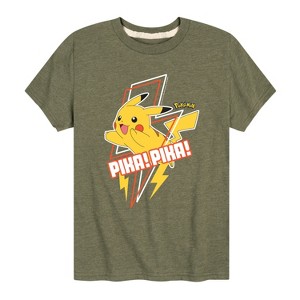 Boys' - Pokémon - Pikachu Lightning Bolt Short Sleeve Graphic T-Shirt - 1 of 4