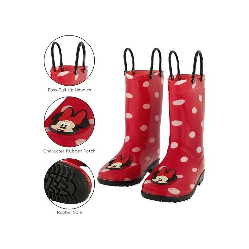 Minnie Mouse Girl's Rain Boots with Soft Removable Liner, Toddler ( 1-4 Years), 3 of 8