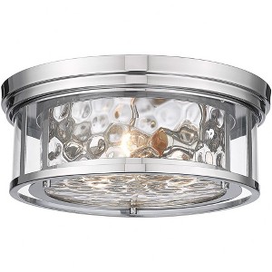 Clarion 16" 3-Bulb Flush Mount Light - Dimmable Waterglass Shades, Damp Rated, Transitional Design - 1 of 4