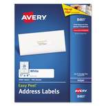 Avery Easy Peel Mailing Address Labels Inkjet 1 x 4 White 2000/Box 8461