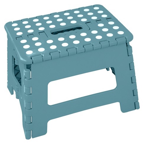 Casafield 9 Folding Step Stool with Handle - Portable Collapsible Small  Plastic Foot Stool for Kids and Adults - Use in the Kitchen, Bathroom and  Bedroom 