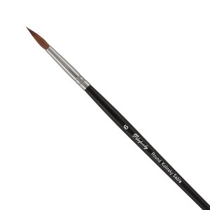 Creative Mark Rhapsody Kolinsky Sable Brushes for Professional Watercolorists - Round  Excellent Spring, Full Belly, Split-Proof Points, Chrome - 1 of 4