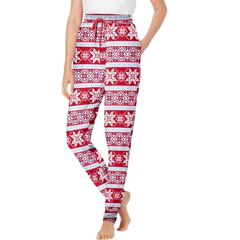 Adr Women's Plush Fleece Pajama Bottoms With Pockets, Winter Pj