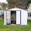 KWPZQEB Outdoor Storage Sheds, Metal Garden Tool Shed with Slooping Roof & Lockable Doors, Weather-Resistant Metal Tool Shed for Backyard, Poolside - 3 of 4