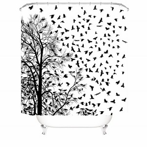 Many Birds And Trees Shower Curtains for Bathroom Waterproof Fabric Bath Curtain Durable Soft Stylish Bathroom Decor 72x72 Inch - 1 of 1