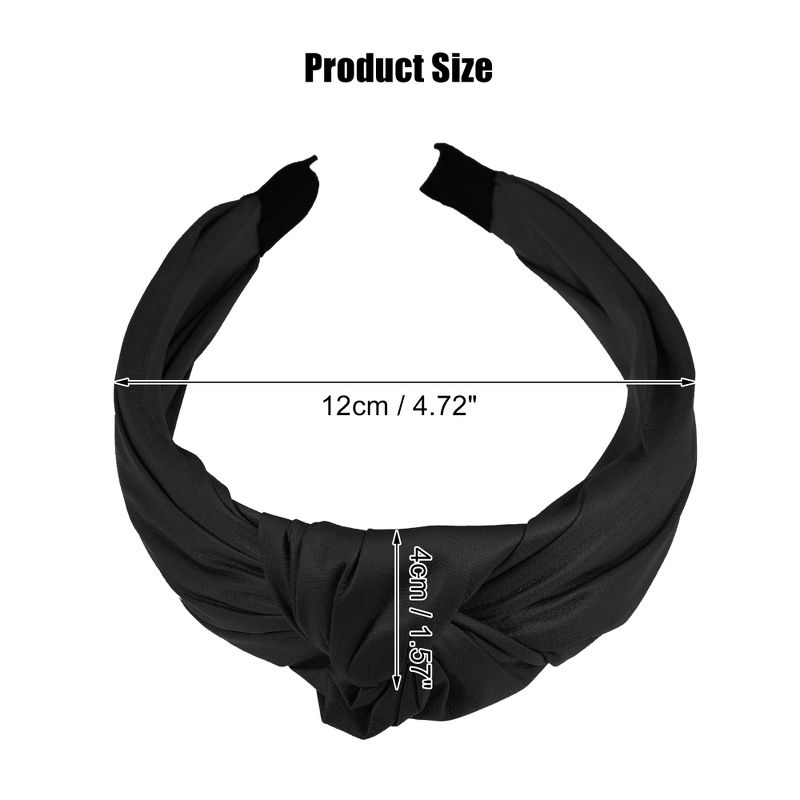 Unique Bargains Women's Faux Leather Knotted Headband 1.57 Inch Wide 1 Pc, 4 of 7