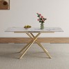 Gulches 47"-59" Expandable Dining Table, Sintered Stone Top with Golden , 4-6 Seater for Apartments/Kitchen/Dining Room - 3 of 4