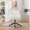 Contemporary Adjustable Swivel Criss-Cross Chair, Wide Seat Office Chair Vanity Chair, Adjustable Height With PU Leather Base-The Pop Home - 2 of 4
