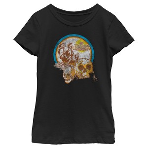 Girl's Pirates of the Caribbean: On Stranger Tides Distressed Skull Logo T-Shirt - 1 of 4