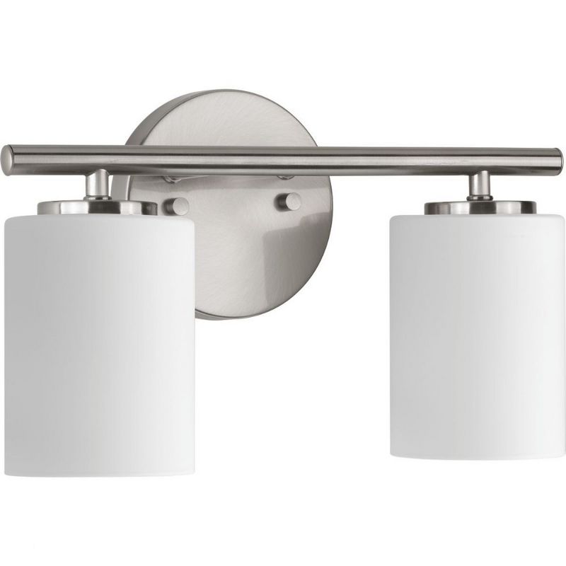 Progress Lighting Replay Collection 2-Light Bath Vanity, Polished Nickel, Shade Included, 3 of 6