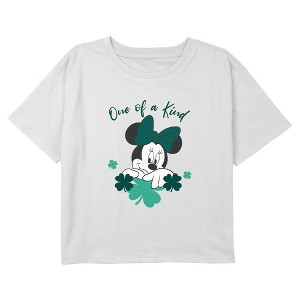 Girl's Minnie Mouse One Of A Kind Clover Crop T-Shirt - 1 of 3