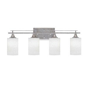 Toltec Lighting Uptowne 4 - Light Vanity in  Aged Silver with 4" White Muslin Shade - 1 of 1