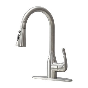 Cobbe High Arc Kitchen Faucet with Pull Down Sprayer 3 Spout Patterns with Pedestal for 1 to 3-Hole Installation - 1 of 4