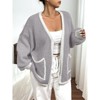 Women's Plus Size Cardigan Sweater Long Sleeve Knit Open Front Cover Up Casual Tops with Side Pockets - 4 of 4