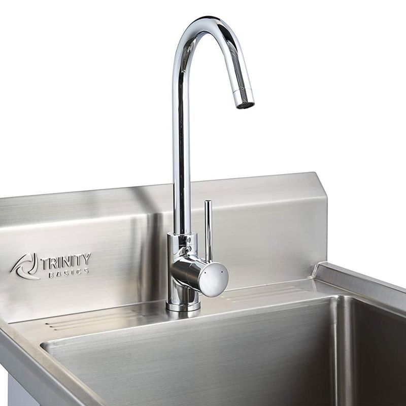 TRINITY Basics THA-0307 EcoStorage 24x21.50x49.20" Stainless Steel Free Standing Utility Sink - Silver, 3 of 6