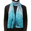 Wrapables Lightweight Sheer Silky Feeling Georgette Scarf, Aqua Lotus Flower - 2 of 4
