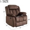 Bestier 35 in. Dark Brown Manual PU Adjustable Overstuffed Recliner Chair with Solid Footrest and Soft Padded Armrest - 2 of 4