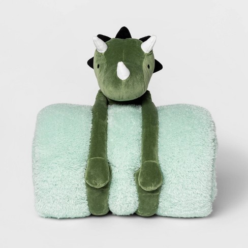 Dinosaur pillow discount and blanket set